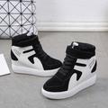 Women's Sneakers Boots Height Increasing Shoes Platform Sneakers Outdoor Daily Color Block Booties Ankle Boots Summer Platform Wedge Heel Hidden Heel Round Toe Casual Comfort Minimalism Faux Leather