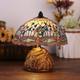 Dragonfly Table Lamp, Resin Handcraft Night Light Simulated Stained Glass Table Lamp