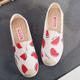 Women's Flats Slip-Ons Comfort Shoes Daily Striped Flat Heel Round Toe Casual Sweet Canvas Loafer cherry Bear star