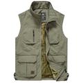 Men's Hiking Fleece Vest / Gilet Fishing Vest Winter Fleece Jacket Top Outdoor Work Vest Casual Lightweight Multi Pockets Windproof Travel Cargo Safari Photo Vest Wear Resistance Warm Waistcoat