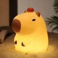 Silicone Capybara Night Lights, Capybara Animal Lamp, Portable USB Rechargeable Animal Lamps Touch Control Lamp, Silicone Night Light with Timing Function for Home Bedroom Living Room Decor