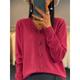 Women's Pullover Sweater Jumper V Neck Ribbed Knit Cotton Button Fall Winter Short Daily Going out Weekend Stylish Casual Soft Long Sleeve Solid Color Golden camel GH purple GH camel S M L