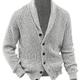 Men's Cardigan Sweater Cropped Sweater Cable Knit Regular Button Up Pocket Plain Shawl Collar Warm Ups Modern Contemporary Daily Wear Going out Clothing Apparel Raglan Sleeves Winter Army Green Black