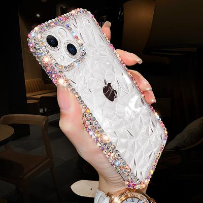 Phone Case For iPhone 16e iPhone 15 Pro Max Plus iPhone 14 13 12 11 Pro Max Plus Crystal Clear Non-Yellowing Shockproof Rhinestone Silica Gel Silicone