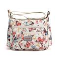 Women's Crossbody Bag Shoulder Bag Hobo Bag Oxford Cloth Outdoor Daily Holiday Zipper Large Capacity Waterproof Lightweight Flower Rose flower Colorful butterfly Bouquet on blue background