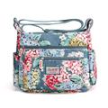 Women's Crossbody Bag Shoulder Bag Hobo Bag Oxford Cloth Outdoor Daily Holiday Zipper Large Capacity Waterproof Lightweight Flower Rose flower Colorful butterfly Bouquet on blue background