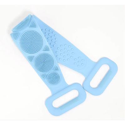 1pc Silicone Body Scrubber Shower Brush Bath Exfoliating Brush Belt Back Scrub Body Cleaner Cleaning Strap Bathroom Accessories