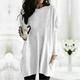 Women's Plus Size Shirt Tunic T shirt Dress Tunic Shirts Solid Colored Daily Black White Light Green Long Sleeve Basic Round Neck Loose Fit Fall Fall Winter