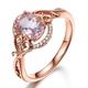 Band Ring Engagement Ring For Women's Synthetic Diamond Party Wedding Masquerade Copper Rose Gold Plated Metal Solitaire Round Cut Halo Ball