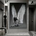 1 Pc Sexy Woman Canvas Art Paintings Black And White Feather Figure Painting On The Wall Print Poster For Living Room Home Decor No Frame