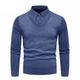 Men's Pullover Sweater Jumper Jumper Ribbed Knit Regular Knitted Plain Mock Collar Modern Contemporary Work Daily Wear Clothing Apparel Winter Black Dark Navy S M L