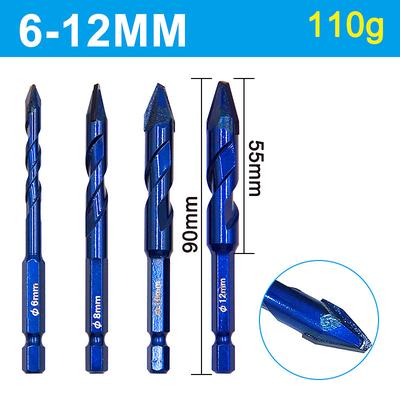 Superhard Alloy Steel Ceramic Tile Concrete Superhard Spiral Groove Eccentric Drill Bit Special Cement Triangular Drilling Tools