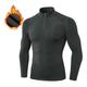 Men's T shirt Tee Gym Shirt Compression Shirt Training Shirt Men Tops Standing Collar Long Sleeve Street Vacation Going out Casual Daily High Stretch Moisture Wicking Breathable Zipper Plain Wine Red