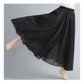 Women's Swing Long Skirt Maxi Skirts Pleated Solid Colored Casual Daily Spring Fall Cotton Cotton And Linen Elegant Summer Black White Yellow Red