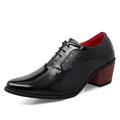 Men's Oxfords Derby Shoes Formal Shoes Dress Shoes Height Increasing Shoes Business British Christmas Party Evening Xmas PU Lace-up Black White Red Spring Fall