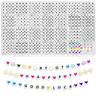 1400pcs Clay Beads Letter Beads Kit, 4x7 mm White Acrylic Alphabet Beads Letter Beads for Jewelry Making Number Beads Heart Beads Friendship Bracelet Beads Making