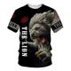 King T-Shirt Mens 3D Shirt For Birthday Black Summer Polyester Men'S Unisex Tee Tiger Graphic Prints Crew Neck White SilverGolden Yellow 3D Outdoor Street Short