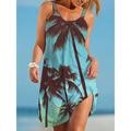 Women's Beach Dress Resort Wear Rainbow Star Print Spaghetti Strap Mini Dress Tropical Daily Vacation Sleeveless Summer Spring