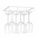 Wine Glass Rack Under Cabinet Stemware Holder Metal Wine Glass Organizer Glasses Storage Hanger for Bar Kitchen Home Black Gold White 3 Rows