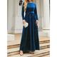 Women's Black Dress Velvet Dress Prom Dress Long Dress Maxi Dress Black Wine Blue Long Sleeve Pure Color Lace up Fall Winter Autumn Crew Neck Fashion Winter Dress Christmas Wedding Guest 2023 S M L