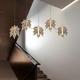 Chandelier LED Crystal Maple Leaf Design 4/5/6/12-Light Dimmable Flush Mount Lights Spiral Staircase Long Chandelier Villa Stair Light Duplex Chandelier 110-240V