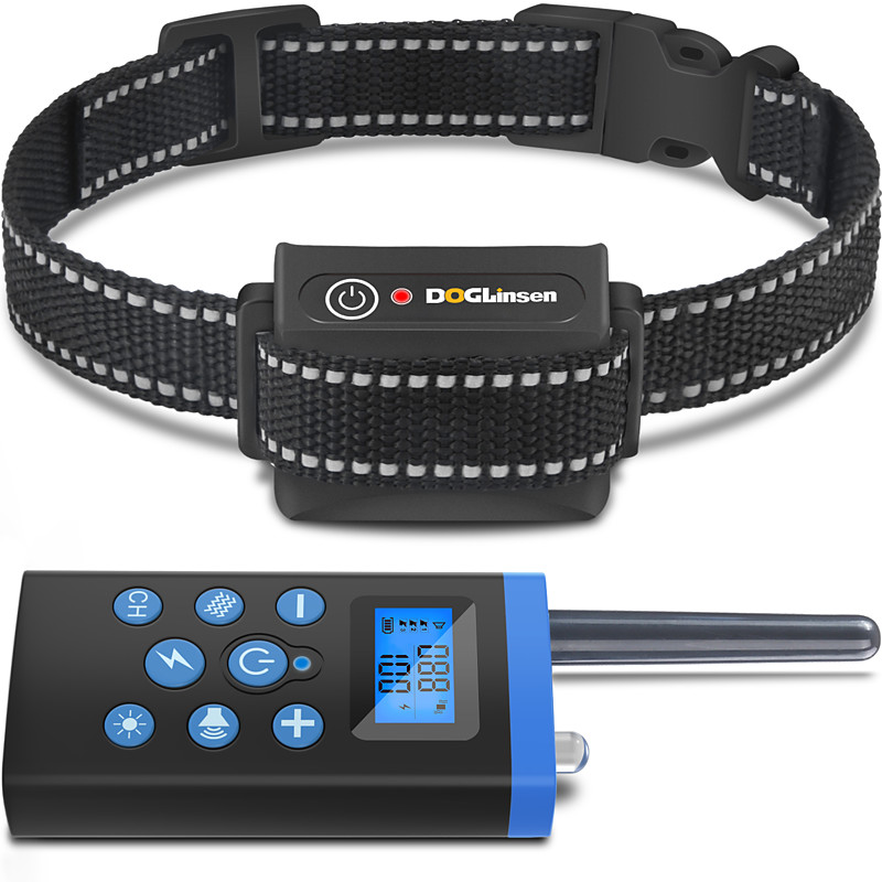 Dog Shock Collar Dog Training Collar with Remote Waterproof Electric Dog Collar with Beep Vibration Shock Light and Barking Mode Suitable for Large Medium Small Dogs and Puppy