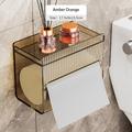 1pcs Bathroom Tissue Storage Box Punch-free Toilet Paper Holder Wall Mounted Tissue Dispenser Container Bathroom Hanging Tissue Storage Rack Bathroom Accessories