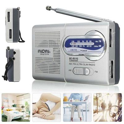 Old Fashion Radio Multi-function Mini Pocket BC-R119 Radio Speaker Receiver Telescopic Antenna radio receiver support AM/FM