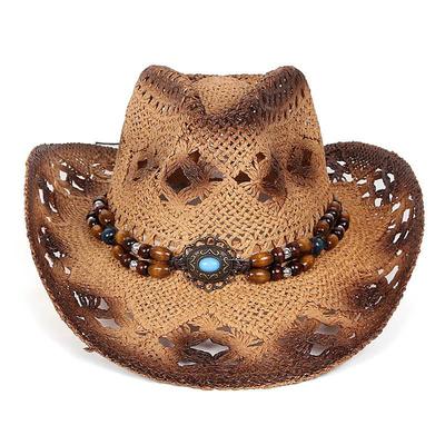 Woven Straw Cowboy Hat Wide Brim Sun Hat Cowgirl Cowboy Hat Men's Women's Holiday Vacation Hat