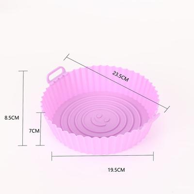 Food Grade Silicone Air Fryer Baking Pan with Oil Absorbing Paper - High Temperature Resistant