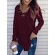 Women's Pullover Sweater Jumper V Neck Ribbed Knit Cotton Blend Lace up Summer Fall Outdoor Daily Going out Stylish Casual Soft Long Sleeve Solid Color Maillard Black White Pink S M L