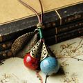 1PC Pendant Necklace For Women's Street Gift Daily Cord Ceramic Alloy Braided