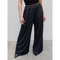 Women's Wide Leg Dress Pants Trousers Full Length Modal Pocket Micro-elastic High Waist Fashion Streetwear Street Daily White / Black Black S M Fall Winter