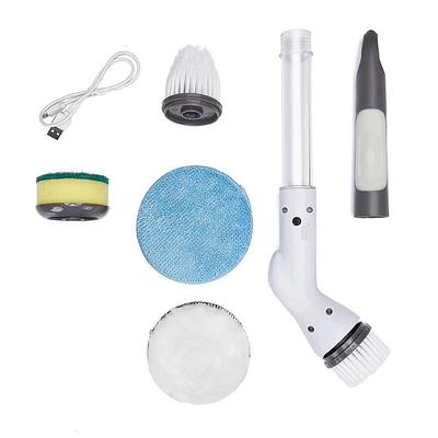 Electric Spin Scrubber With 5/6 Replaceable Brush Head Power Cordless Bathroom Scrubber With Adjustable Long Handle Rechargeable Shower Scrubber Bathroom Kitchen Bathtub Tile Shower Car Cleaning