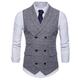 Men's Vest Suit Vest Waistcoat Wedding Work Business Holiday Formal Gentle Spring Fall Polyester Plaid Shirt Collar Slim Brown Light Grey Dark Gray Vest