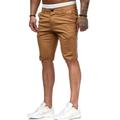 Men's Shorts Chino Shorts Bermuda shorts Work Shorts Zipper Pocket Plain Outdoor Knee Length Daily Beach Cotton Blend Classic Style Chino Slim Black White Micro-elastic