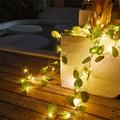 Solar Vine String Lights Ivy Lights LED Artificial Rattan Green Plant LED Solar String Light Outdoor Waterproof Led String Hanging Lights for Yard Fence Wall Hanging Wedding Decoration