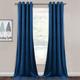 Blackout Curtain Drapes Velvet Farmhouse Grommet/Eyelet Curtain Panels For Living Room Bedroom Door Kitchen Window Treatments Thermal Insulated Room Darkening