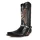 Men's Boots Cowboy Boots Daily Faux Leather Mid-Calf Boots Black Red Brown Fall Winter