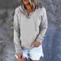 Women's Hoodie Pullover Button Up Hoodie Solid Color Plain Casual Daily Drawstring Wine Red Black Blue Casual Hooded Long Sleeve Spring Fall Winter
