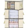 3 Sets Of Clothes Storage Cotton Quilt Bag Non-woven Fabric Finishing Bag Home Fabric Clothing Quilt Dust Bag 604035cm