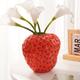 Creative Strawberry Vases Resin Flower Arrangements Household Soft Decorations Desktop Ornaments Gifts 1PC