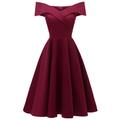 1950s Cocktail Dress Vintage Dress Dress Flare Dress Women's Off Shoulder Masquerade Party / Evening Dress