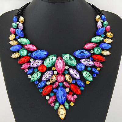 1PC Statement Necklace Crystal Necklace For Women's Wedding Party Evening Alloy Retro Alphabet Shape Precious