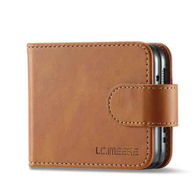 Phone Case For Samsung Galaxy Z Flip 6 Z Flip 5 Z Flip 4 Z Flip 3 Flip Flip With Card Holder Kickstand Solid Colored PC PU Leather Father's Day Gifts