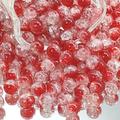 50pcs 8mm Cracked Glass Beads For Jewelry Making, Spacer Beads, Round Shape With Cracks, Loose Beads For Bracelet And Necklace Making, Suitable For Diy Crafts, Friendship Bracelets, Earrings