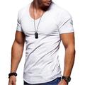 Men's T shirt Tee Tee V Neck Basic Casual Muscle Short Sleeve Dark Yellow Dark Brown Black Green Light Red White Solid Color V Neck Daily Zipper Clothing Clothes 1pc Basic Casual Muscle