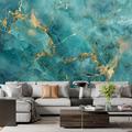Marble Abstract Blue Gold 3D Wallpaper Roll Mural Wall Covering Sticker Peel and Stick Removable PVC/Vinyl Material Self Adhesive/Adhesive Required Wall Decor for Living Room Kitchen Bathroom