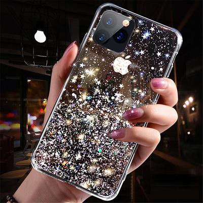 Phone Case For iPhone 15 Pro Max Plus iPhone 14 13 12 11 Pro Max Mini X XR XS Max 8 7 Plus Back Cover Crystal Clear for Women Girl Bling Glitter Shiny TPU