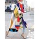 Women's Overcoat Winter Long Pea Coat Butterfly Abstract Print Trench Coat Fall Open Front Lapel Coat Oversized Casual Jacket Long Sleeve Floral Color Block